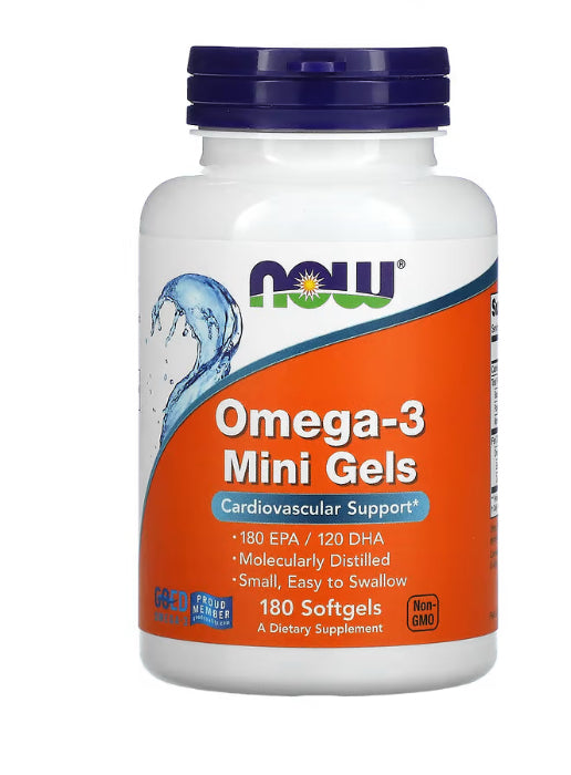 NOW Foods Omega-3 Mini Gels, 180 Softgels