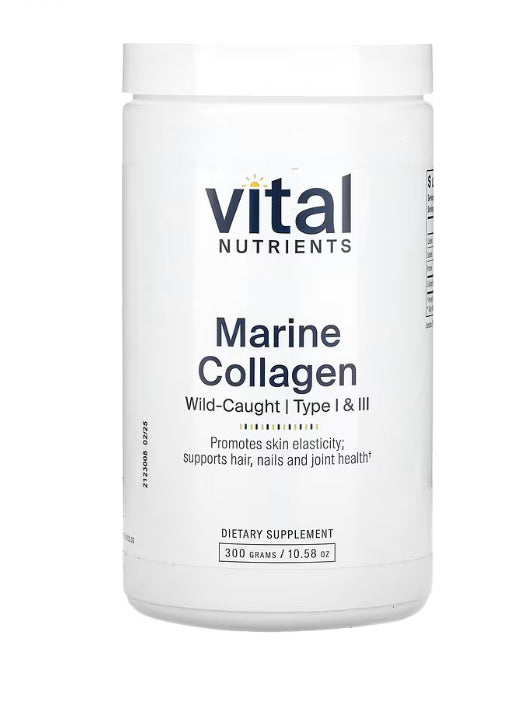 Vital Nutrients
Marine Collagen Wild-Caught, Type I & III, 10.58 oz (300 g)