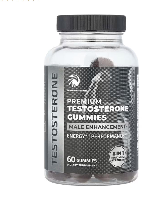 Nobi Nutrition Premium Testosterone Gummies, 60 Gummies