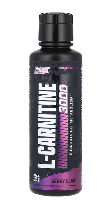 Nutrex Research L-Carnitine 3000, Berry Blast, 15.72 fl oz (465 ml)