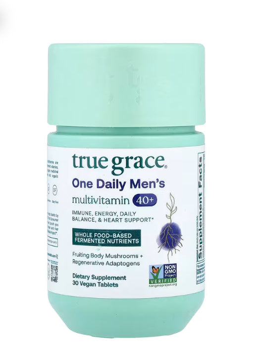 True Grace One Daily Men's Multivitamin 40+, 30 Vegan Tablets