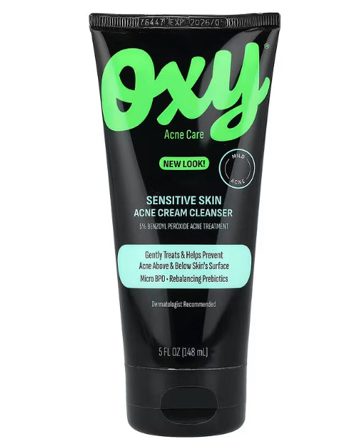 Oxy Skin Care Sensitive Skin Acne Cream Cleanser, 5 fl oz (148 ml)