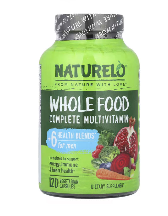 NATURELO Whole Food Complete Multivitamin, For Men, 120 Vegetarian Capsules