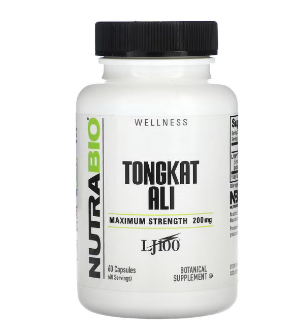 NutraBio Tongkat Ali, 200 mg, 60 Capsules
