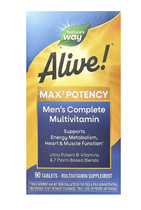 Nature's Way Alive!® Max3 Potency, Men's Complete Multivitamin, 90 Tablets