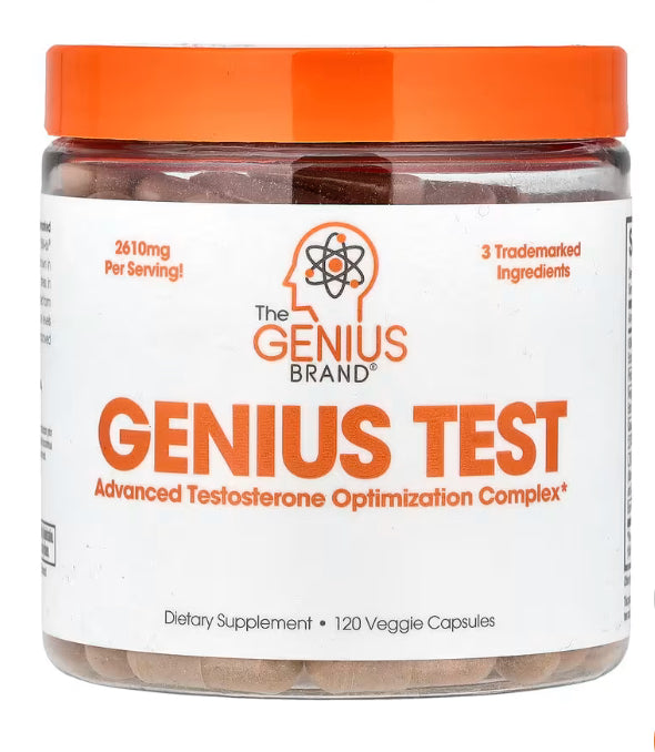 The Genius Brand Genius Test, Advanced Testosterone Optimization Complex, 120 Veggie Capsules