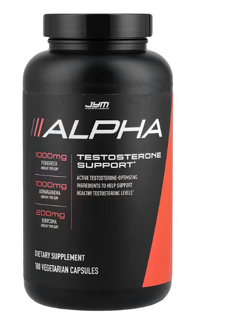 JYM Supplement Science Alpha, Testosterone Support, 180 Vegetarian Capsules