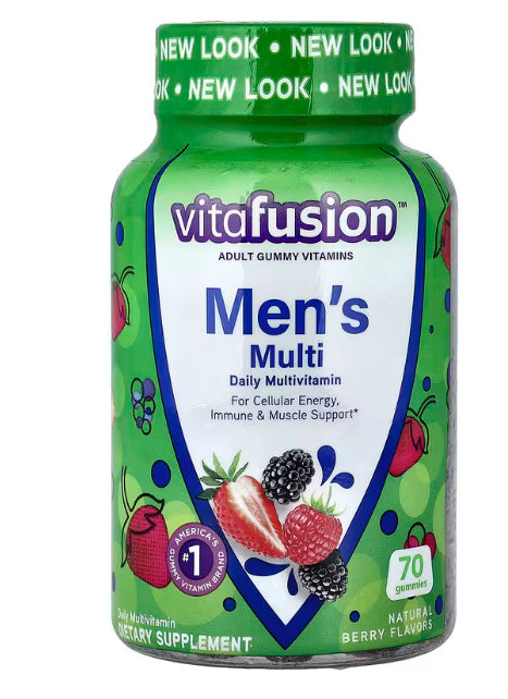 VitaFusion Men's Multi Gummies, Natural Berry, 70 Gummies