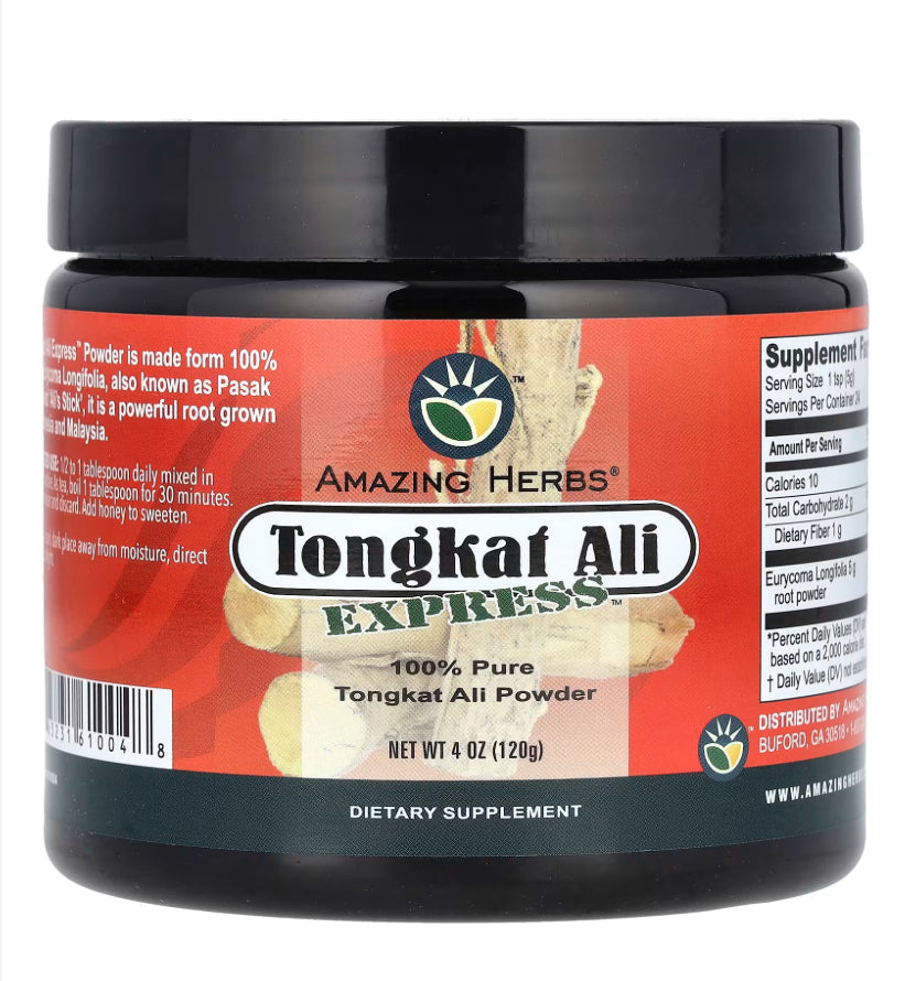 Amazing Herbs Tongkat Ali Express Powder, 4 oz (120 g)