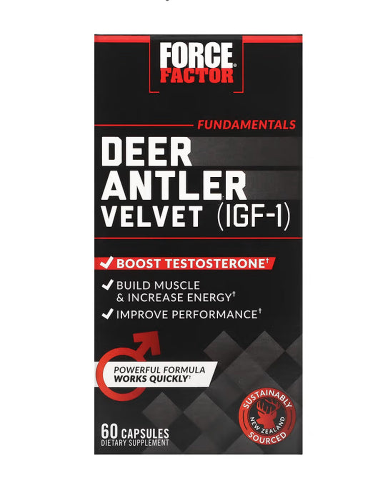 Force Factor Deer Antler Velvet (IGF-1), 60 Capsules