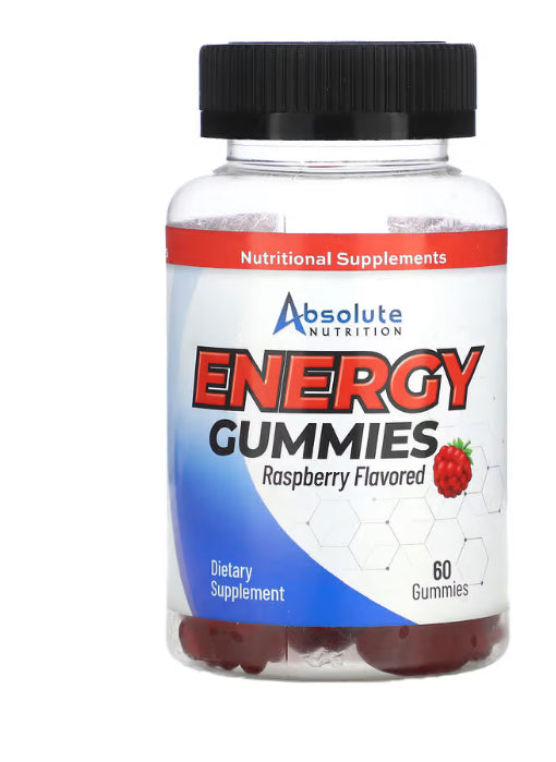 Absolute Nutrition Energy Gummies, Raspberry , 60 Gummies