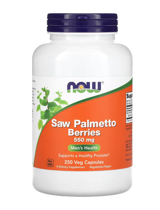 NOW Foods Saw Palmetto Berries, 550 mg, 250 Veg Capsules