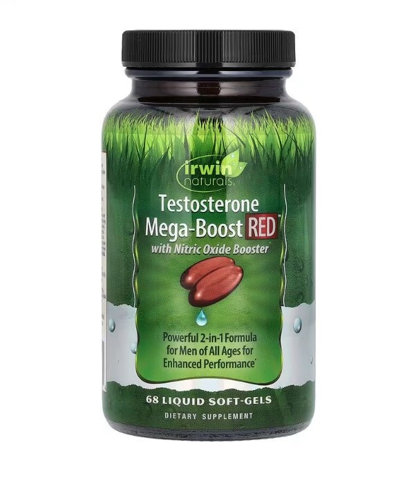 Irwin Naturals Testosterone Mega-Boost RED, 68 Liquid Soft-Gels