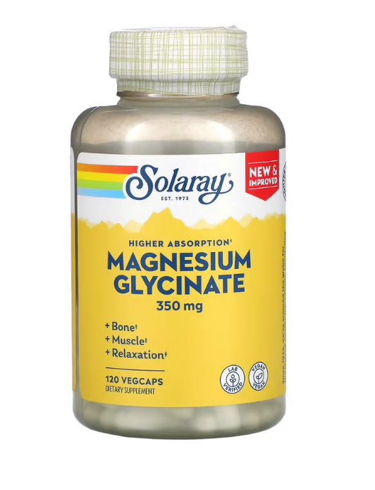 Solaray High Absorption Magnesium Glycinate, 350 mg, 120 VegCaps