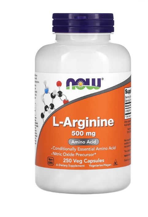 NOW Foods L-Arginine, 500 mg, 250 Veg Capsules