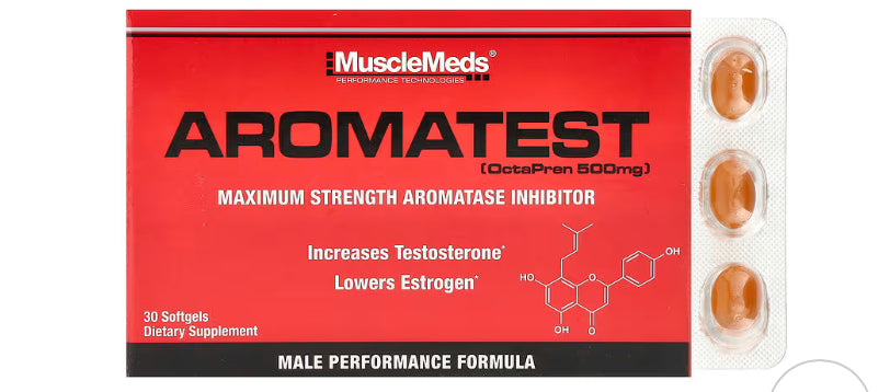 MuscleMeds
Aromatest, 500 mg, 30 Softgels