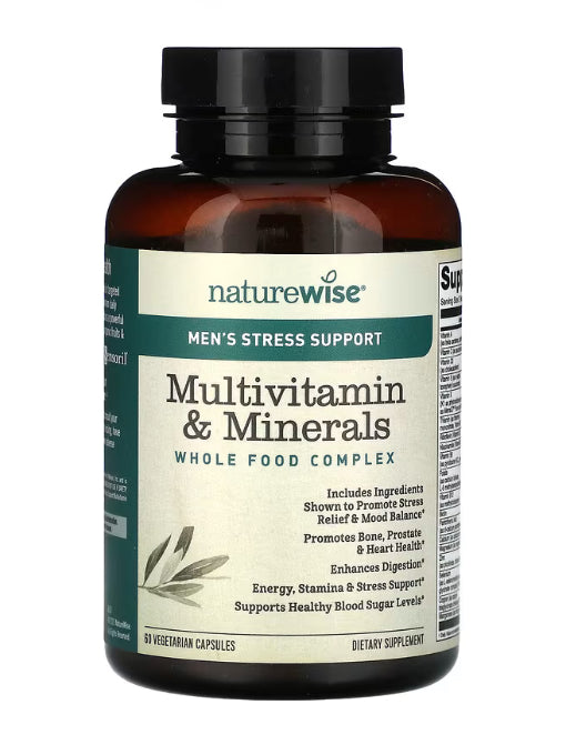 NatureWise Men's Stress Support, Multivitamin & Mineral, 60 Vegetarian Capsules