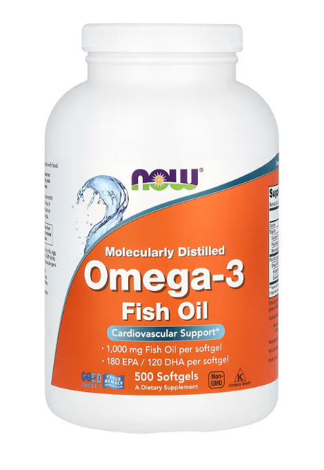 NOW Foods
Omega-3 Fish Oil, 1,000 mg, 500 Softgels