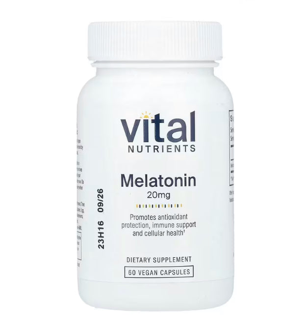 Vital Nutrients Melatonin, 20 mg, 60 Vegan Capsules