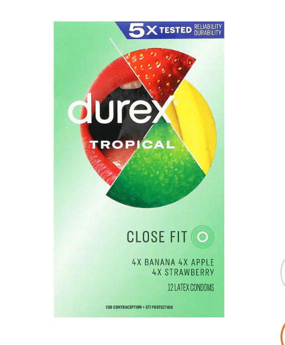 Durex
Tropical, Close Fit, 12 Latex Condoms