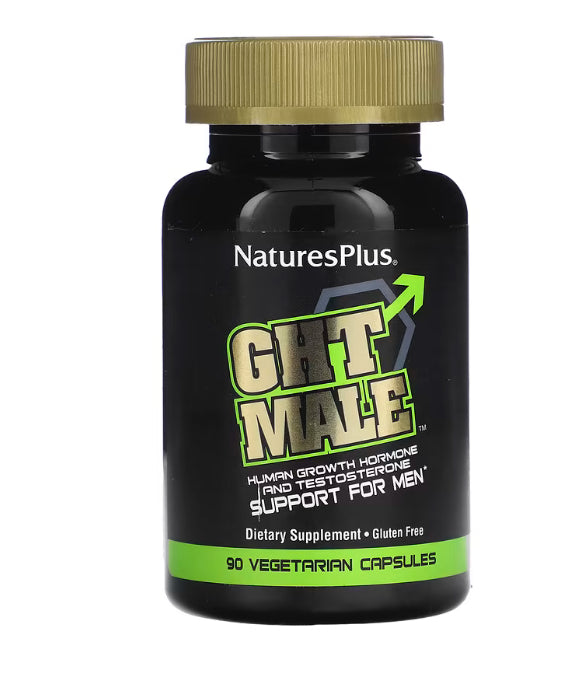 NaturesPlus GHT Male, Human Growth Hormone And Testosterone Support For Men, 90 Vegetarian Capsules
