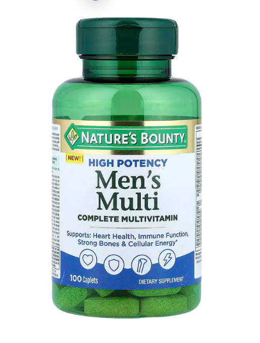 Nature's Bounty Men's Multi, Complete Multivitamin, High Potency, 100 Caplets