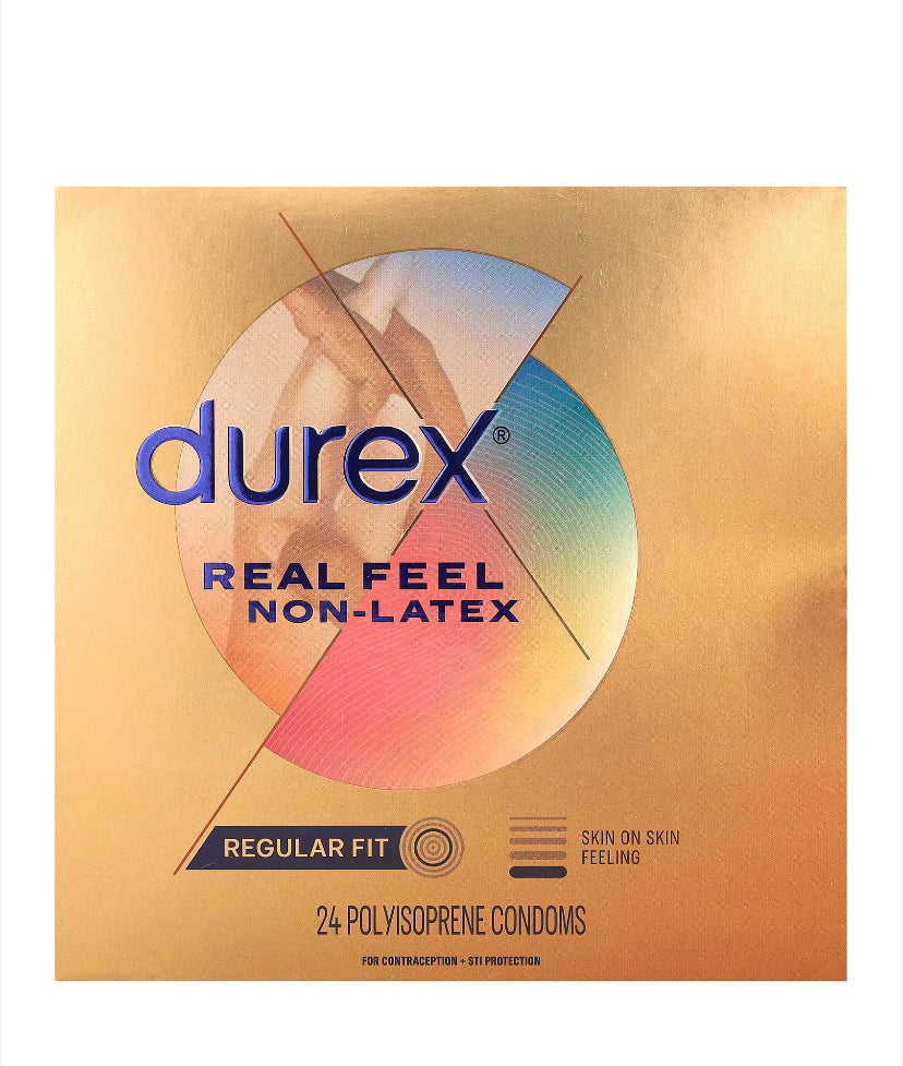 Durex Real Feel Non-Latex, Regular Fit , 24 Polyisoprene Condoms