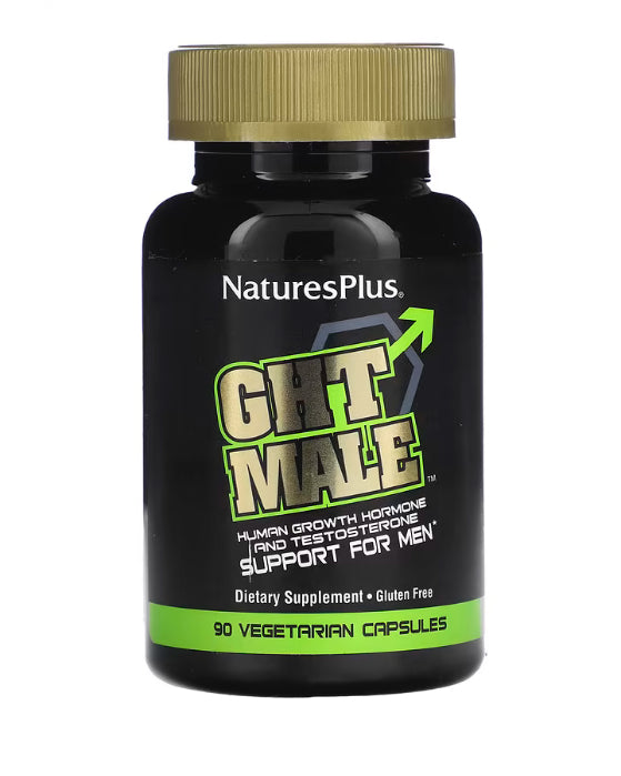 NaturesPlus GHT Male, Human Growth Hormone And Testosterone Support For Men, 90 Vegetarian Capsules
