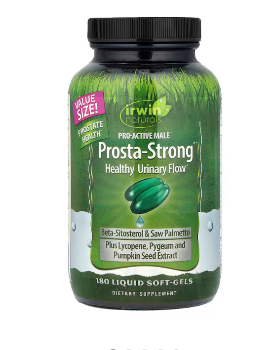Irwin Naturals
Pro-Active Male, Prosta-Strong®, Healthy Urinary Flow, 180 Liquid Soft-Gels