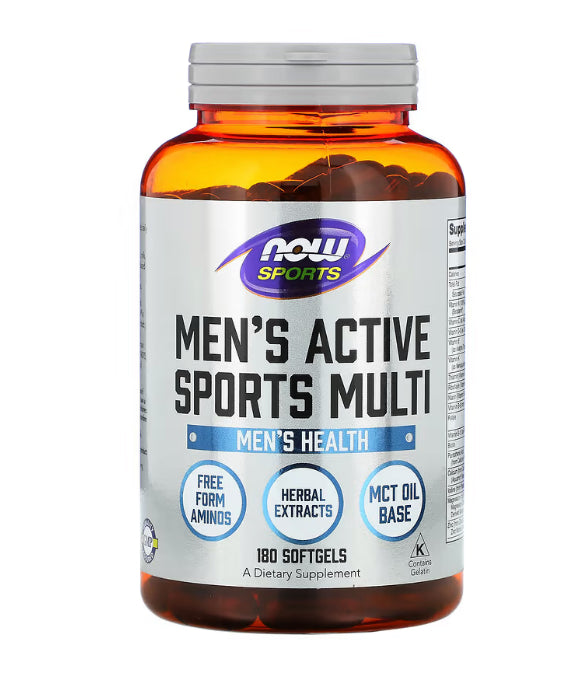 NOW Foods Sports, Men's Active Sports Multi, 180 Softgels