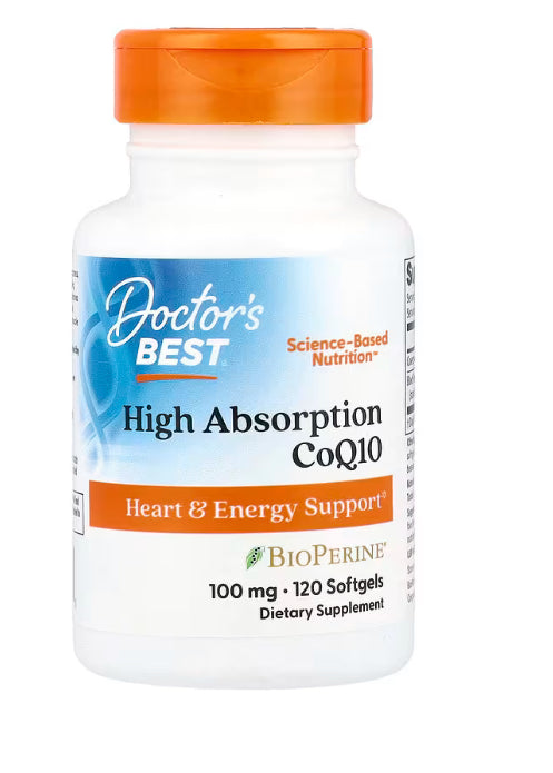 Doctor's Best High Absorption CoQ10, 100 mg, 120 Softgels