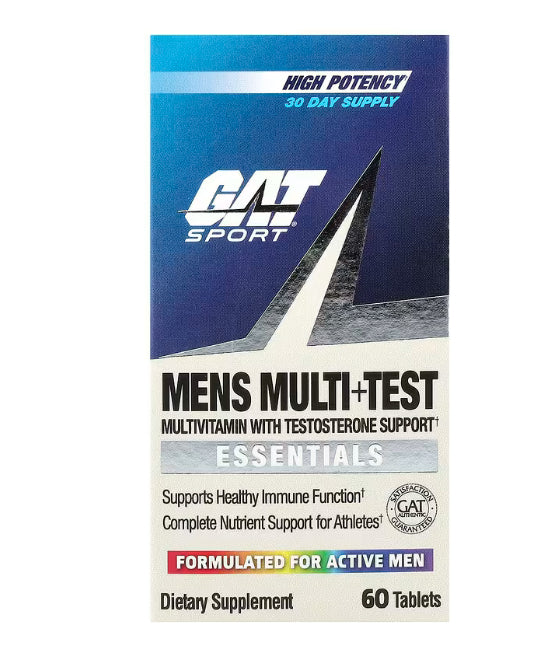 GAT
Mens Multi + Test, High Potency, 60 Tablets