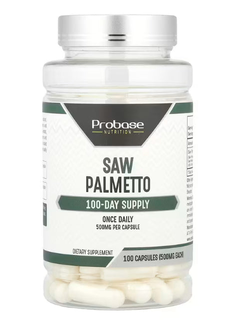 Probase Nutrition
Saw Palmetto, 500 mg, 100 Capsules