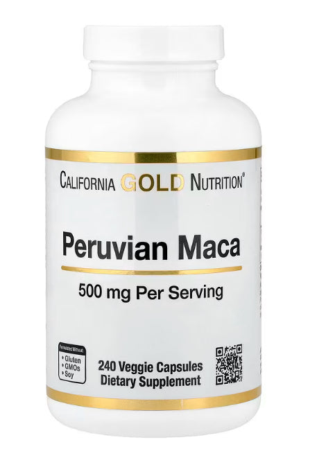 California Gold Nutrition
Peruvian Maca, 500 mg, 240 Veggie Capsules