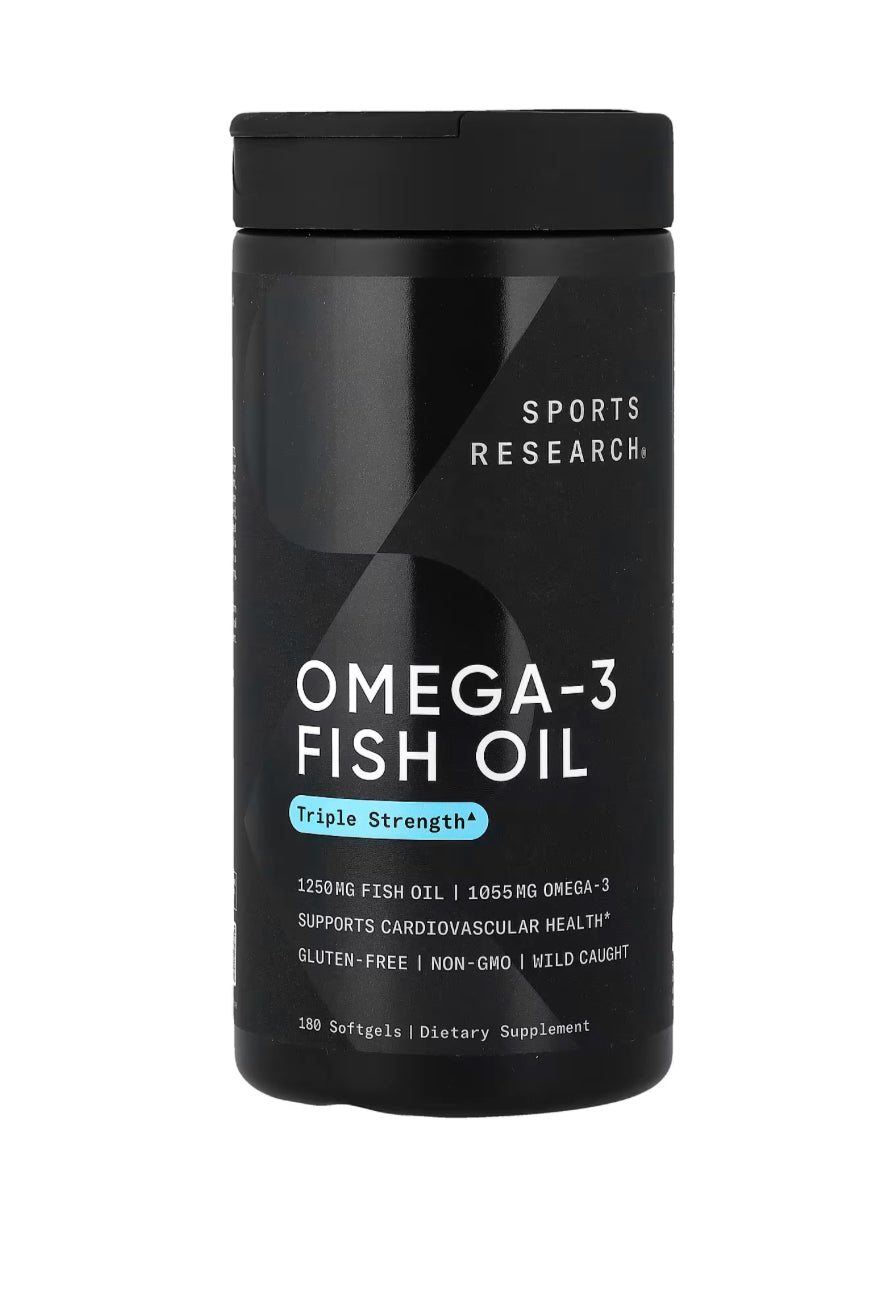 Sports Research Omega-3 Fish Oil, Triple Strength, 180 Softgels