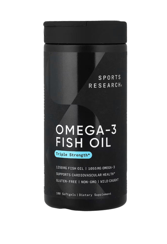Sports Research Omega-3 Fish Oil, Triple Strength, 180 Softgels