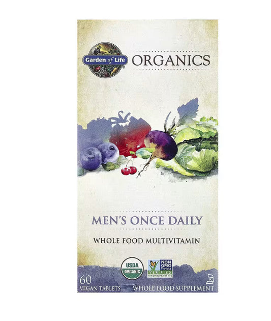 Garden of Life
Organics, Men's Once Daily, 60 Vegan Tablets
