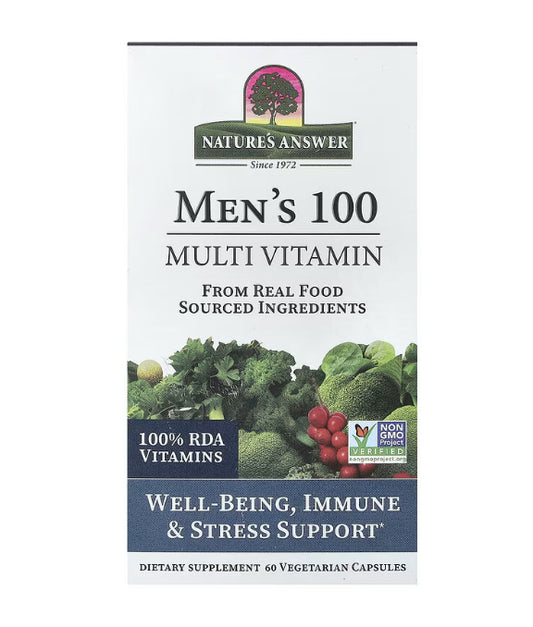 Nature's Answer
Men's 100, Multivitamin, 60 Vegetarian Capsules