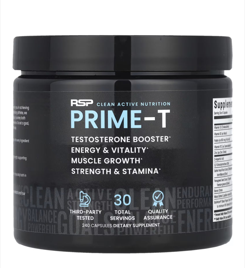 RSP Nutrition
Prime-T, 240 Capsules