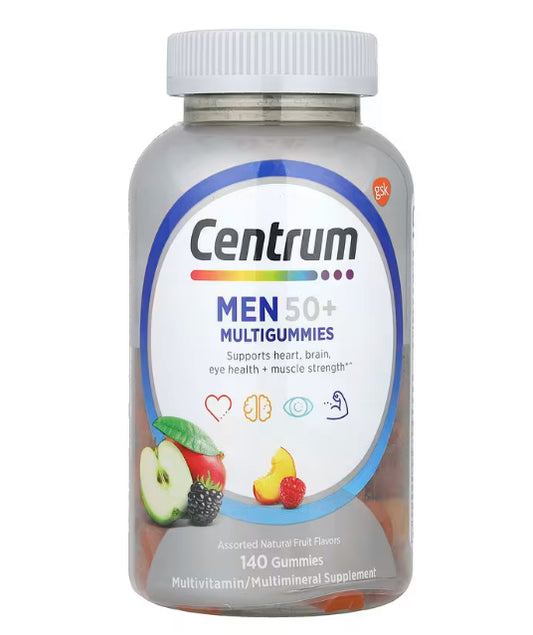 Centrum
Men 50+ Multigummies, Assorted Natural Fruit, 140 Gummies
