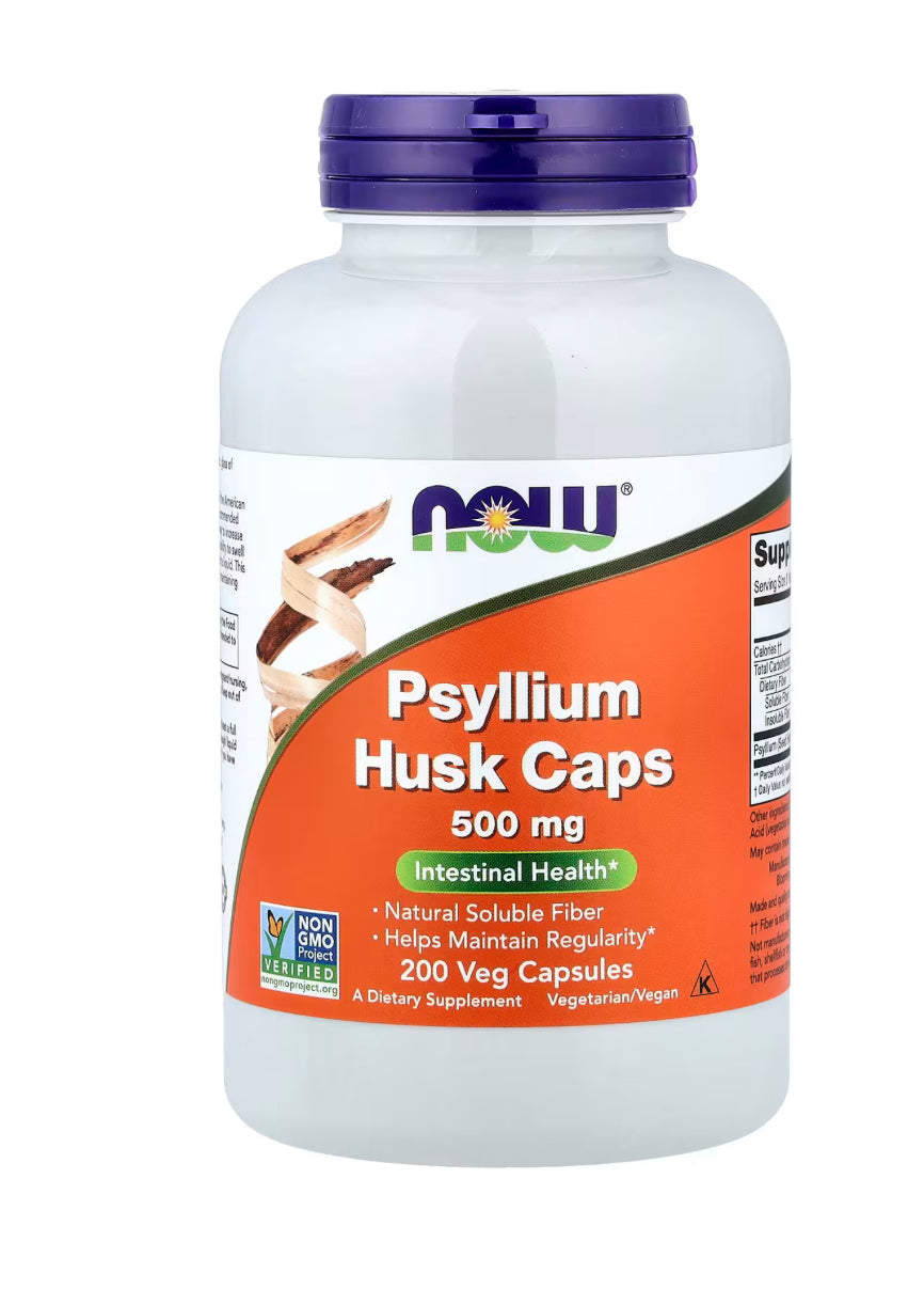 NOW Foods Psyllium Husk Caps, 200 Veg Capsules (0.5 g per Capsule)