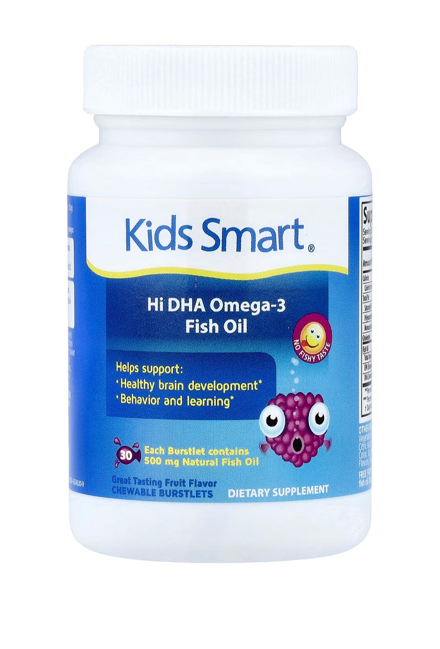 Kids Smart®, Hi DHA-Omega 3 Fish Oil, Fruit, 30 Chewable Burstlets