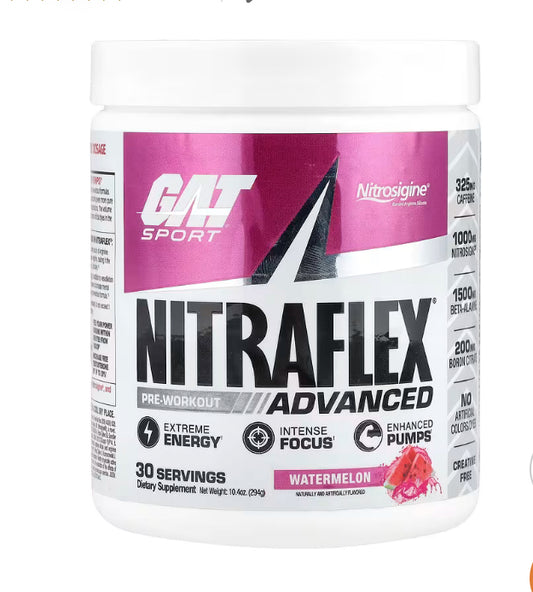 GAT
Sport, NITRAFLEX® Advanced, Watermelon, 10.4 oz (294 g