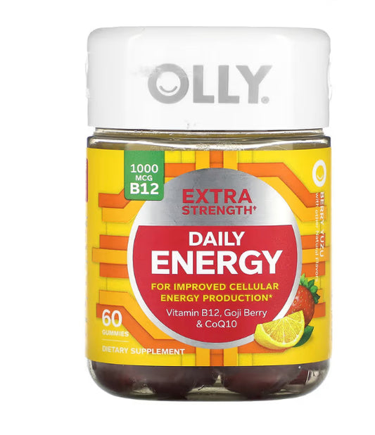 OLLY
Daily Energy, Berry Yuzu, 60 Gummies