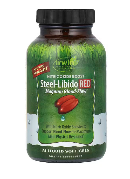 Irwin Naturals
Steel-Libido Red®, Magnum Blood-Flow, 75 Liquid Soft-Gels