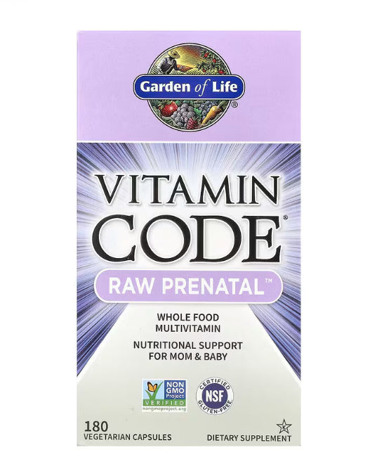 Garden of Life
Vitamin Code®, RAW Prenatal™, 180 Vegetarian Capsules