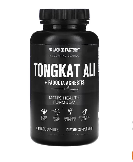 Jacked Factory
Essential Series, Tongkat Ali + Fadogia Agrestis, 60 Veggie Capsules