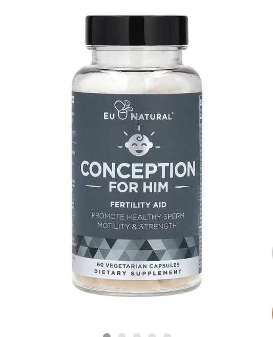 Eu Natural
Conception for Him, Fertility Aid, 60 Vegetarian Capsules