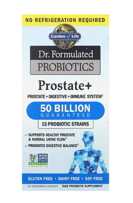 Garden of Life
Dr. Formulated Probiotics, Prostate+, 60 Vegetarian Capsules