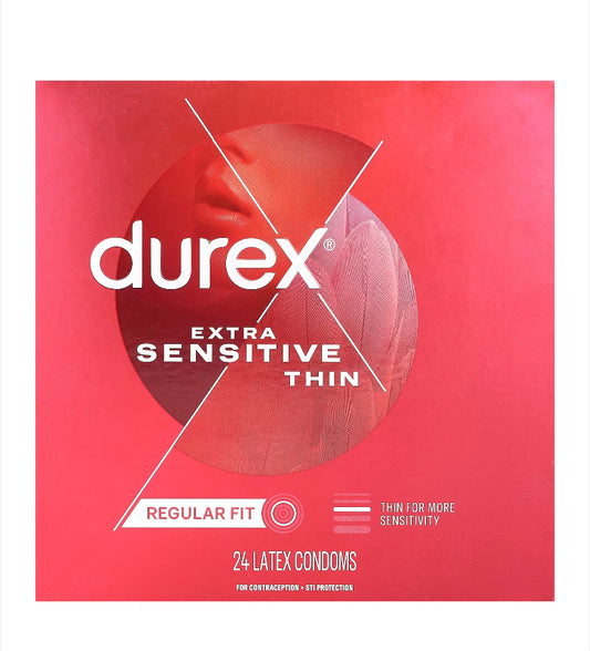 Durex
Extra Sensitive Thin, Regular Fit , 24 Latex Condoms